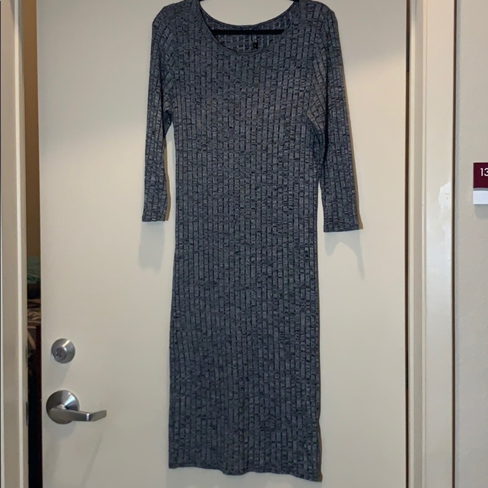 Gray Cotton On Midi 3/4 Sleeved Dress
